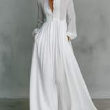 Patchwork Lanena Maxi Haljina s Ovratnikom