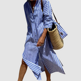 Nichole™ Elegantna Prugasta Ljetna Haljina" can be rewritten as "Nichole™ Stylish Striped Summer Dress.