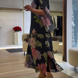 KATARINA ZAGREB | Elegantna Haljina od Lagane Tkanine s Cvjetnim Uzorkom
