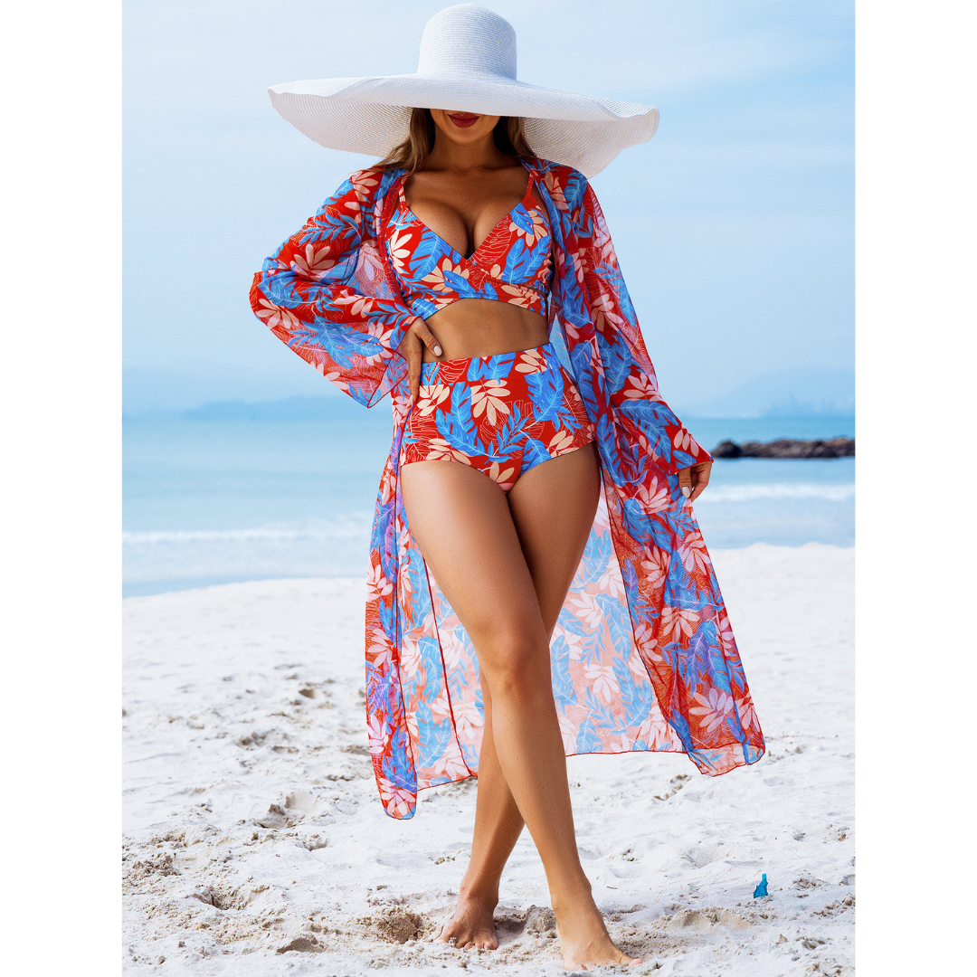 Floor | 3-Piece Bikini Set with Free Cover-Up