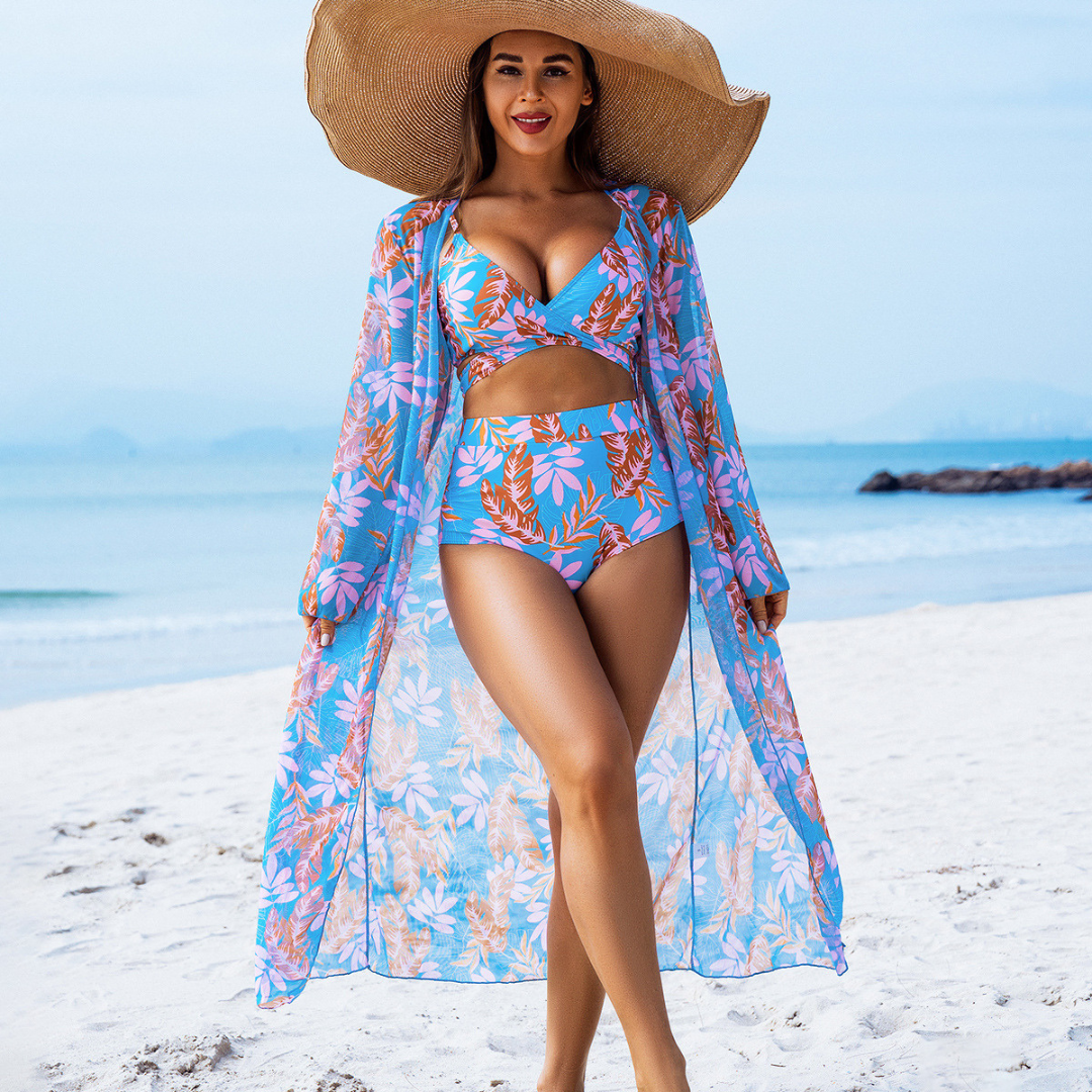 Floor | 3-Piece Bikini Set with Free Cover-Up