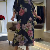 KATARINA ZAGREB | Elegantna Haljina od Lagane Tkanine s Cvjetnim Uzorkom