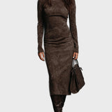 Mildred™ Elegant Suede Maxi Dress