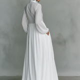 Patchwork Lanena Maxi Haljina s Ovratnikom