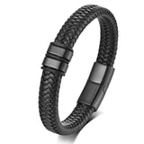 Shadow Weave – Woven Leather Bracelet