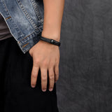 Shadow Weave – Woven Leather Bracelet