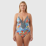 Britt | Bohemian Swimsuit with Deep V-Neck