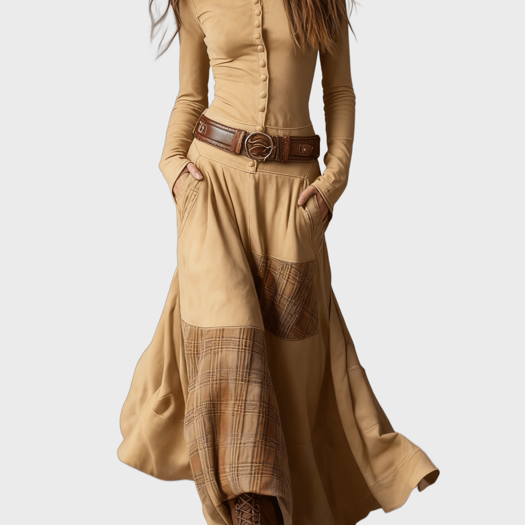 Izabella™ Suede Maxi Dress + Free Belt