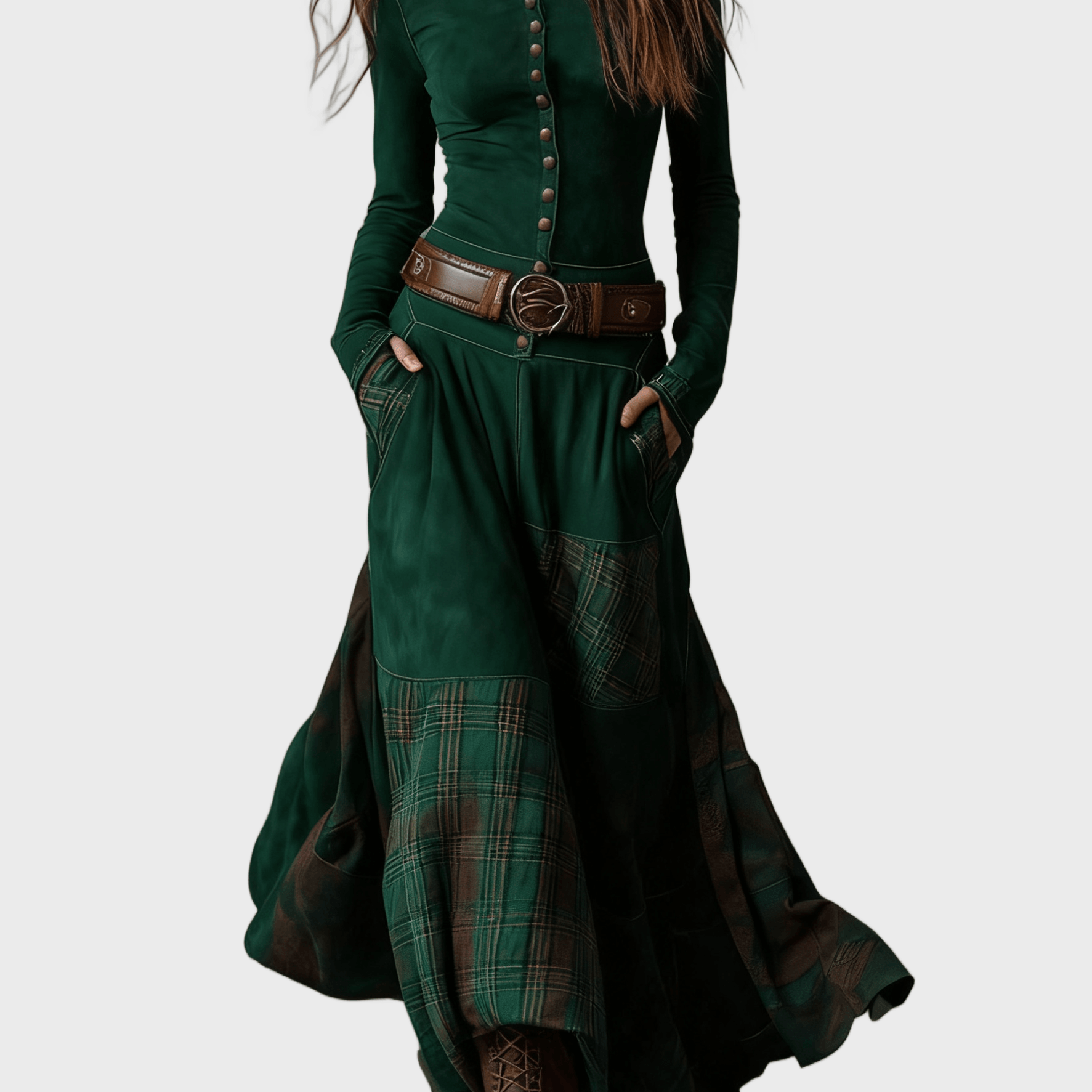 Izabella™ Suede Maxi Dress + Free Belt