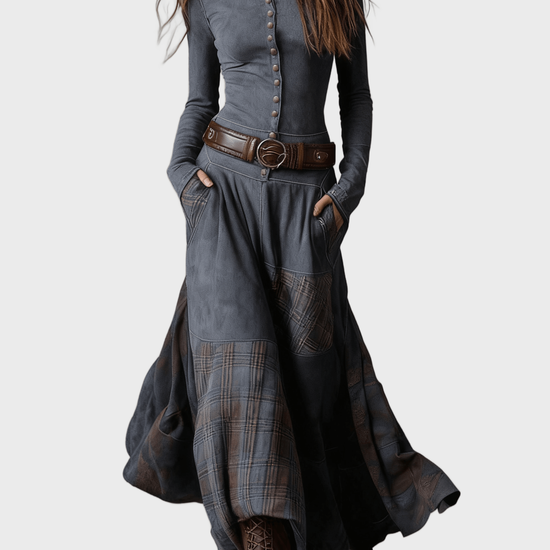 Izabella™ Suede Maxi Dress + Free Belt