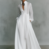 Patchwork Lanena Maxi Haljina s Ovratnikom