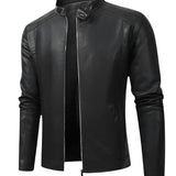 Alexandre™ | Elegant Men's Leather Biker Jacket