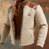Filip | BEIGE PUFFER JACKET WITH LEATHER ACCENTS
