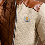 Filip | BEIGE PUFFER JACKET WITH LEATHER ACCENTS