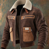Fran | Brown Minka Bomber Jacket with Cozy Sherpa Collar