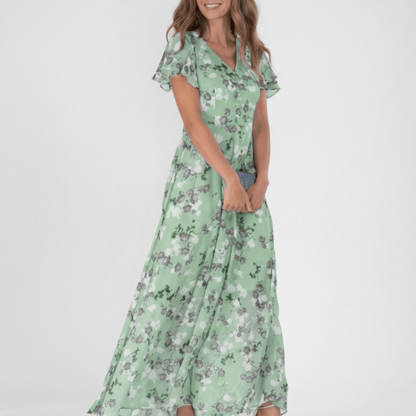Ismeria | Maxi Haljina od Cvjetnog Chiffona