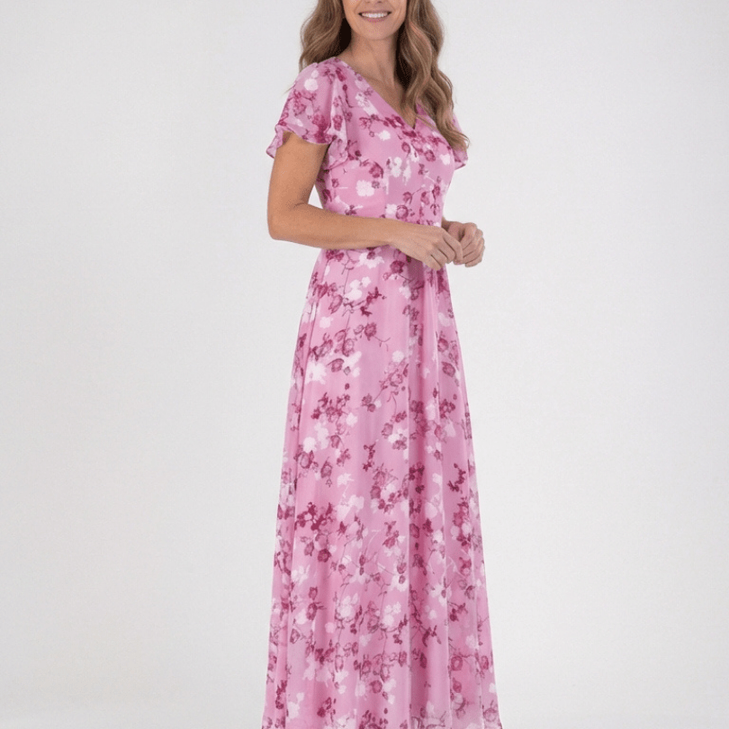 Ismeria | Maxi Haljina od Cvjetnog Chiffona