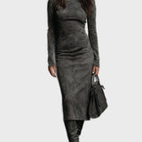 Mildred™ Elegant Suede Maxi Dress