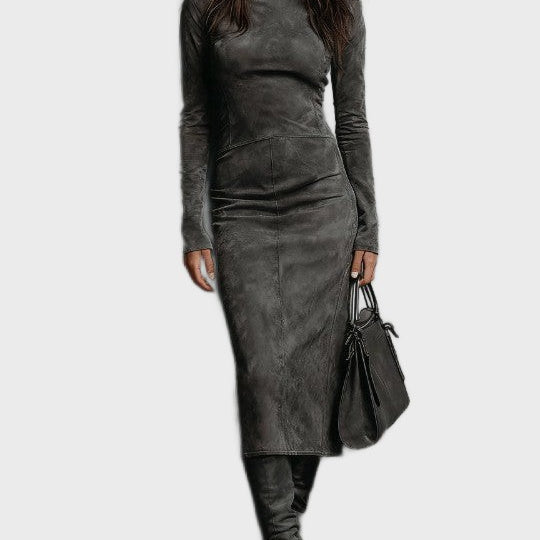 Mildred™ Elegant Suede Maxi Dress