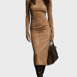 Mildred™ Elegant Suede Maxi Dress