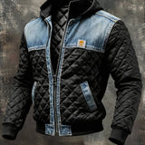 MATEO | CRNA JAKNA S DENIM DETALJIMA