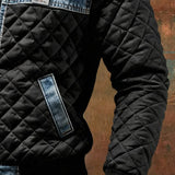 MATEO | CRNA JAKNA S DENIM DETALJIMA