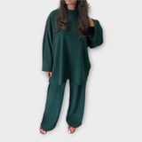 Ingrid – Plus Size Acanalado Stiliaus Komplekt