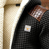 Tin | Textured Jacket with Embossed Leather